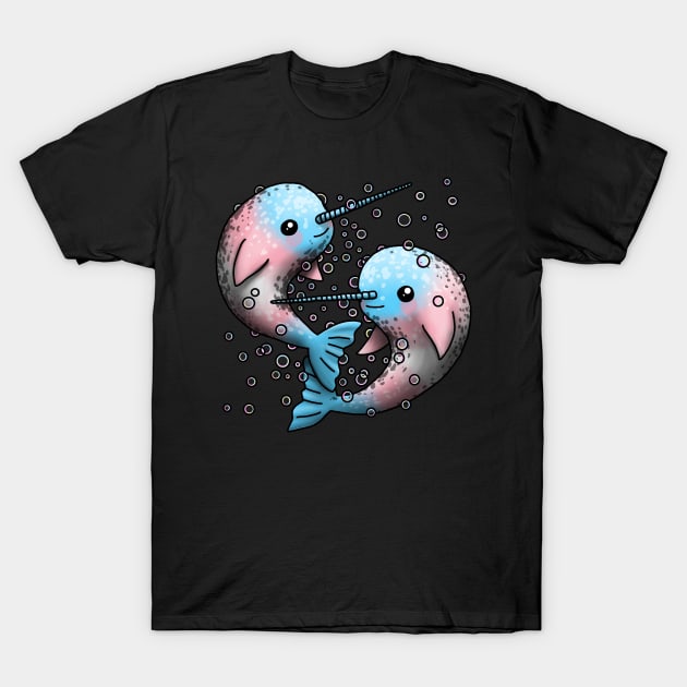 Trans Narwhals T-Shirt by Art by Veya